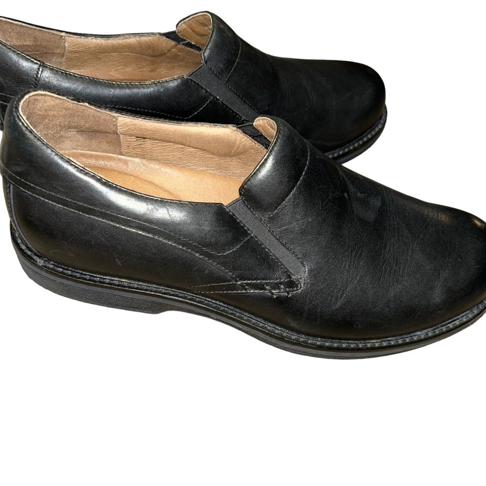 Men DANSKO JACKSON BLACK CALF SLIP ON Black Leather size 11.5-12 loafer
